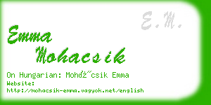 emma mohacsik business card